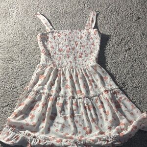 Floral Dress in White and Pink
